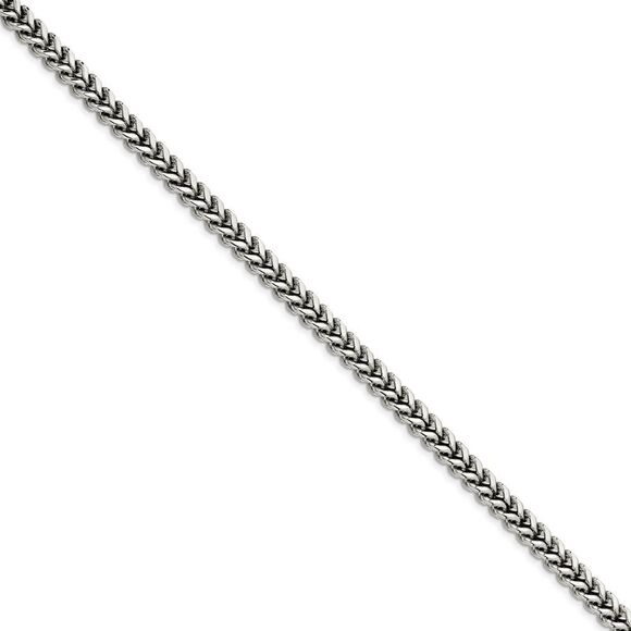 Men's 6.75mm Stainless Steel Franco Chain Necklace, 24 Inch - Picture 1 of 5